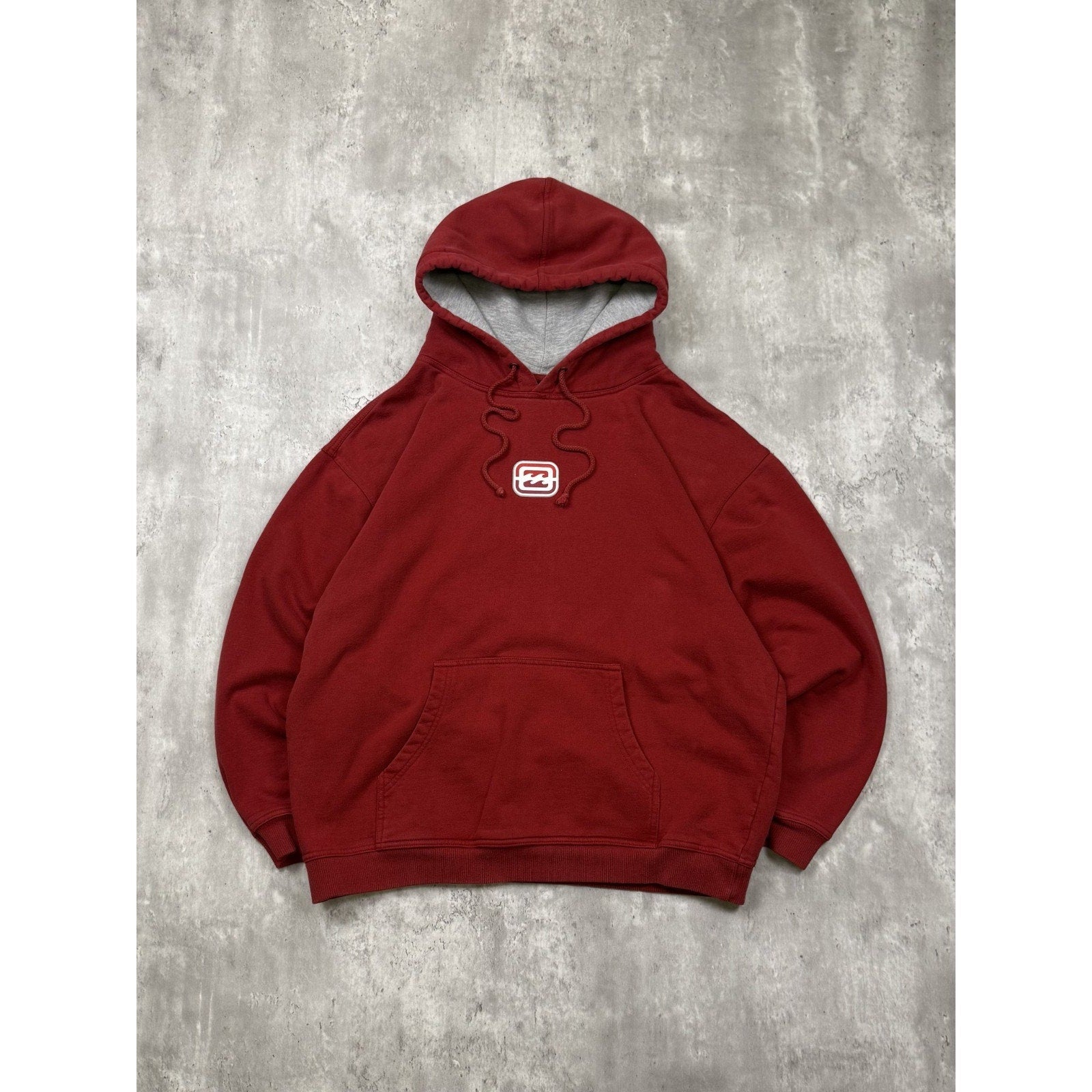 Vintage Y2K Billabong Middle Logo Pullover Hooded Red Sweatshirt Size Large