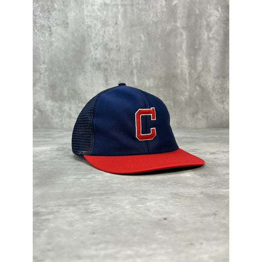 Vintage 80s Cleveland Indians MLB Embroidered Trucker Snapback Hat OSFA