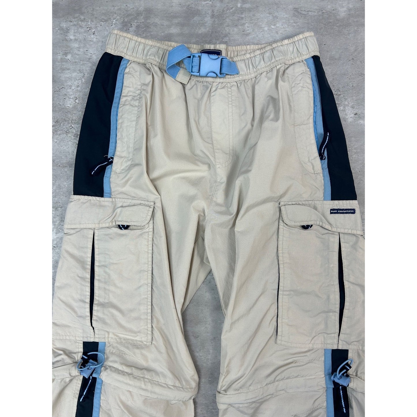 Vintage 2000s B.U.M Equipment Baggy Fit Convertible Nylon Track Pants Sz Medium