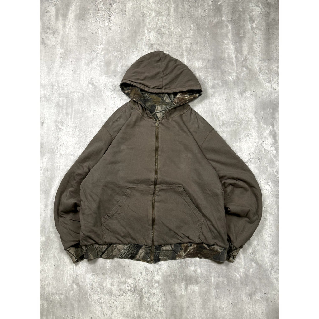 Vintage Outfitters Ridge Realtree Hardwoods Reversible Hooded Sweatshirt Size XL
