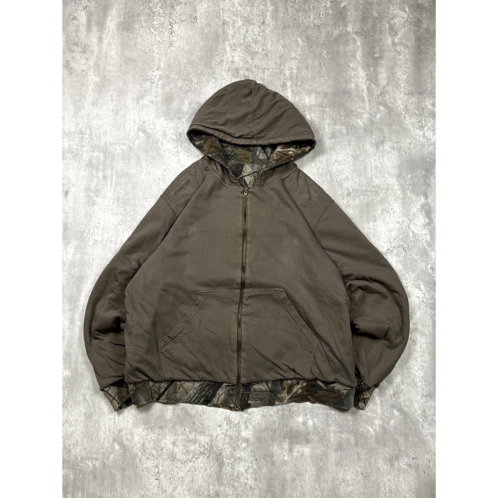 Vintage Outfitters Ridge Realtree Hardwoods Reversible Hooded Sweatshirt Size XL