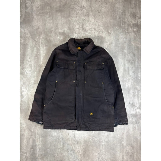 Vintage Ox Gear Quilted Lined Canvas Workwear Full Zip Jacket Size Large