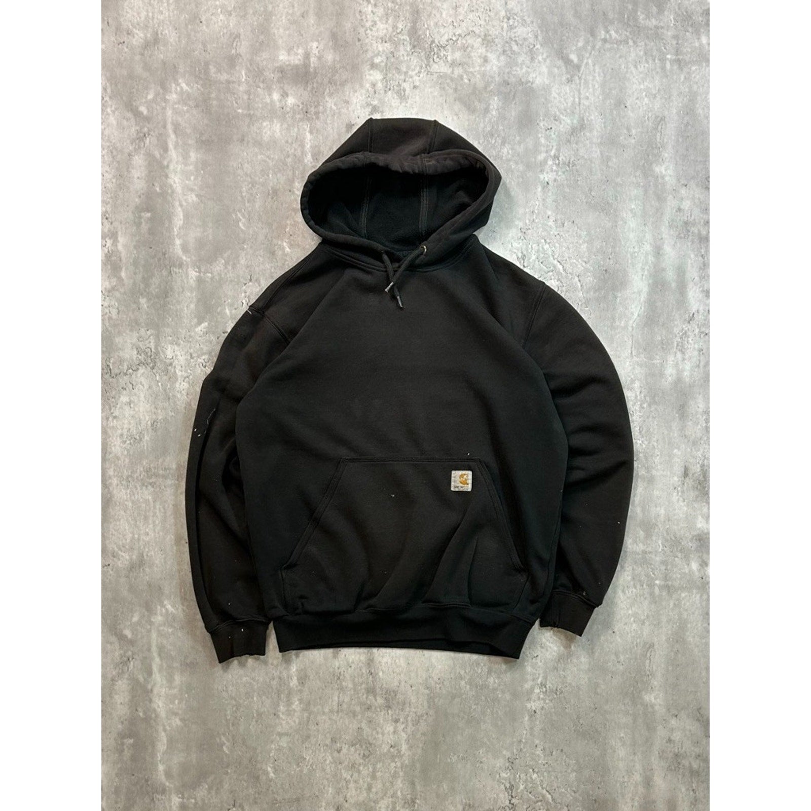 Vintage Carhartt Sleeve Spellout Pullover Hooded Workwear Sweatshirt Size Small