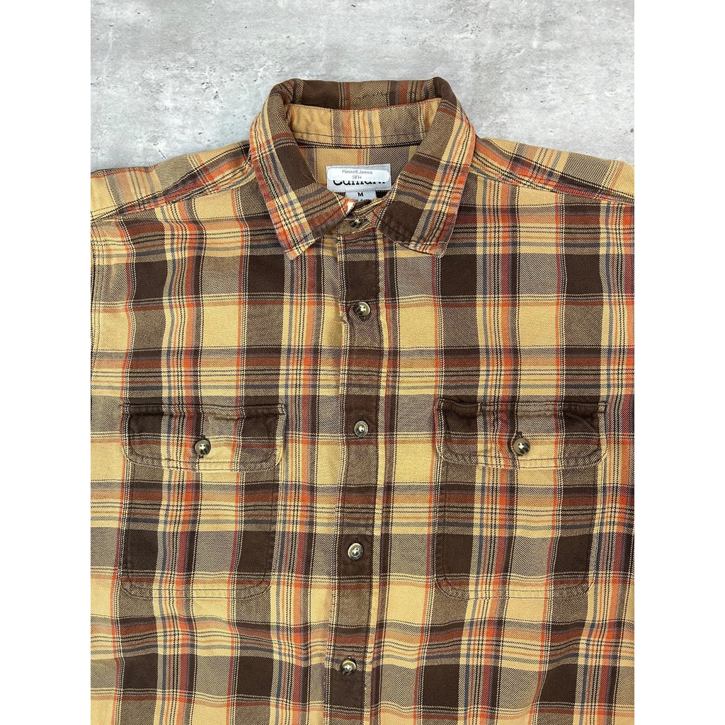 Vintage Carhartt Plaid Double Pocket Workwear Long Sleeve Button Up Shirt Medium