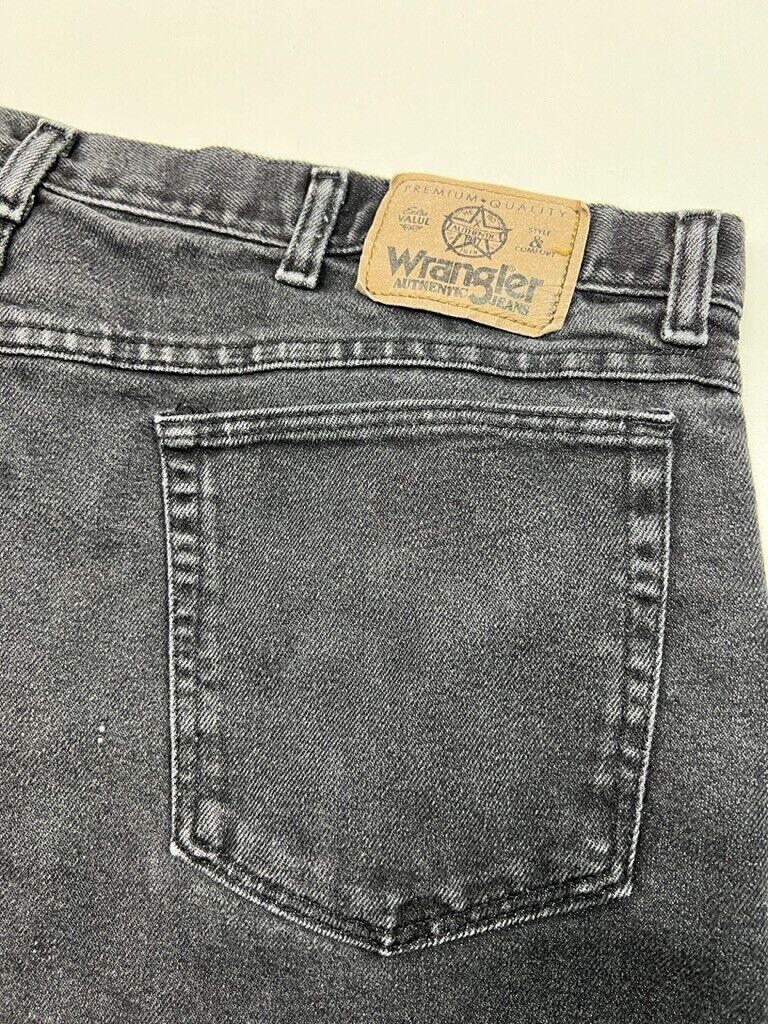 Vintage Wrangler Authentics Straight Leg Black Wash Denim Pants Size 38