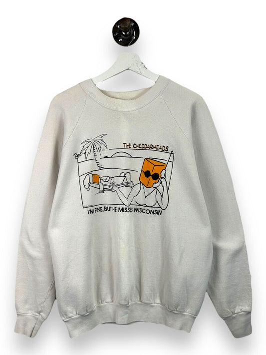 Vintage 90s The Cheddarheads Comedy Cartoon Graphic Sweatshirt Size XL