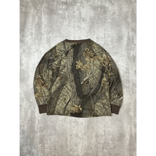 Vintage 80s/90s Ranger Tree Camo Hunting Long Sleeve T-Shirt Size Medium