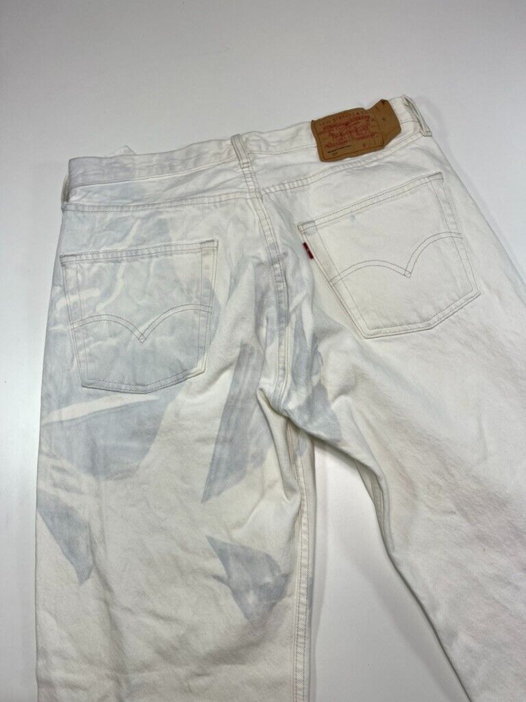 Vintage 90s Levi's 501 XX White Denim Button Fly Pants Size 32