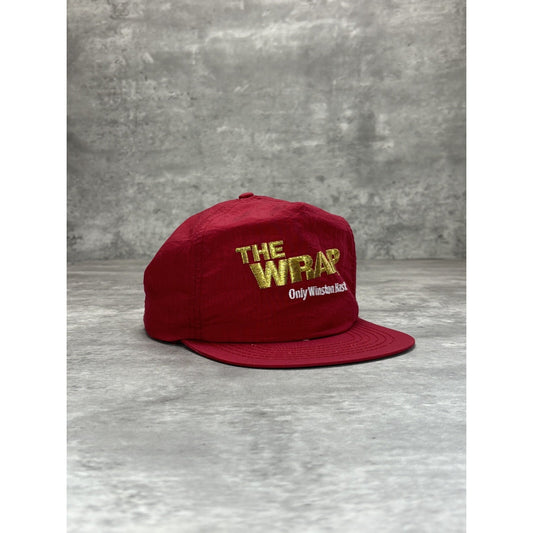 Vintage 90s Winston Cigarettes The Wrap Embroidered Spellout Snapback Hat OSFA