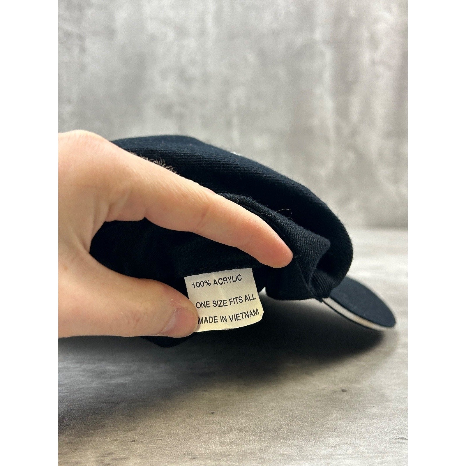 Vintage F.B.I Embroidered Spellout Logo Strapback Hat OSFA