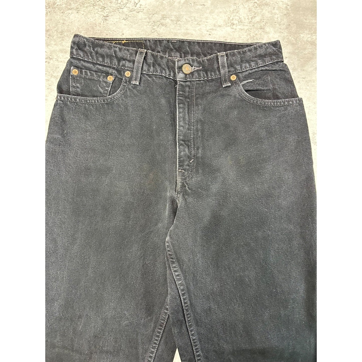 Vintage 90s Women's Levis 550 Red Tab Black Denim Pants Size 29