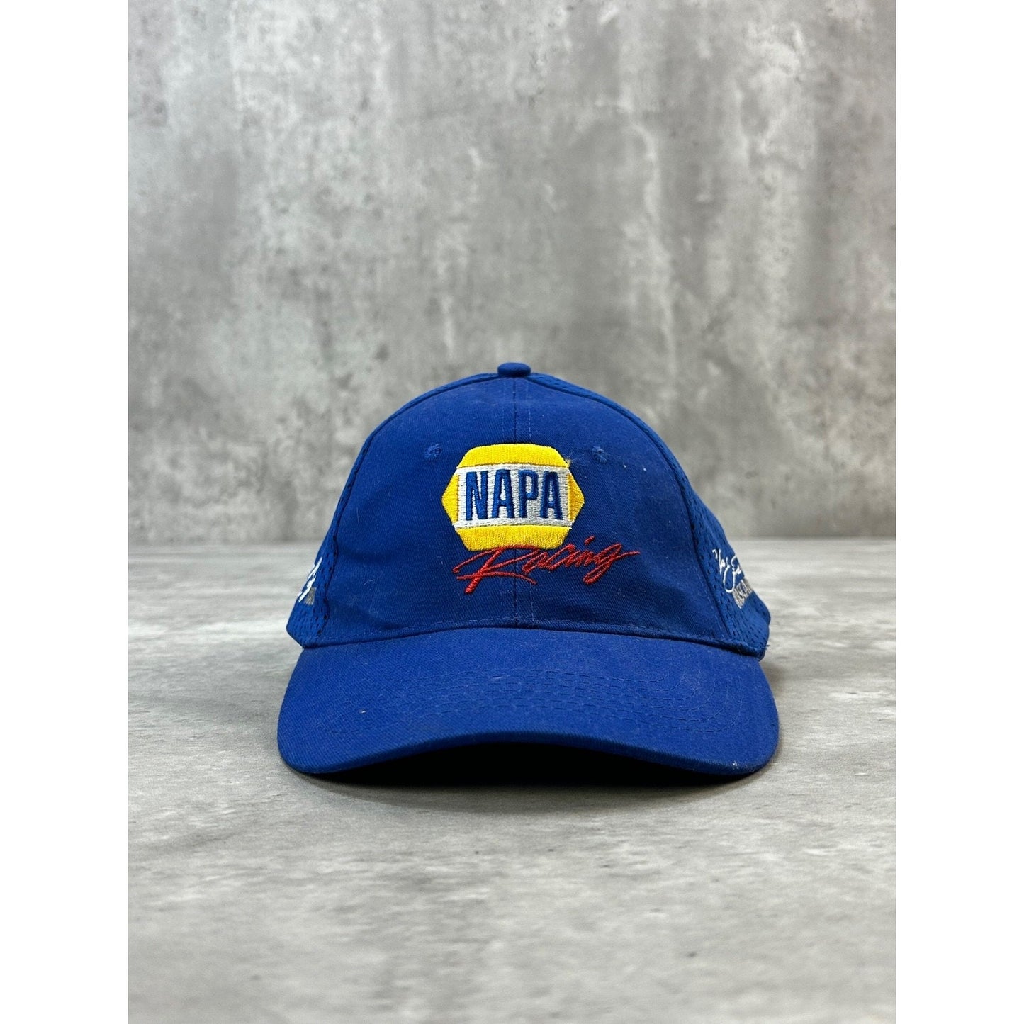 Vintage Napa Racing Embroidered Spellout Nascar Strapback Hat OSFA Blue
