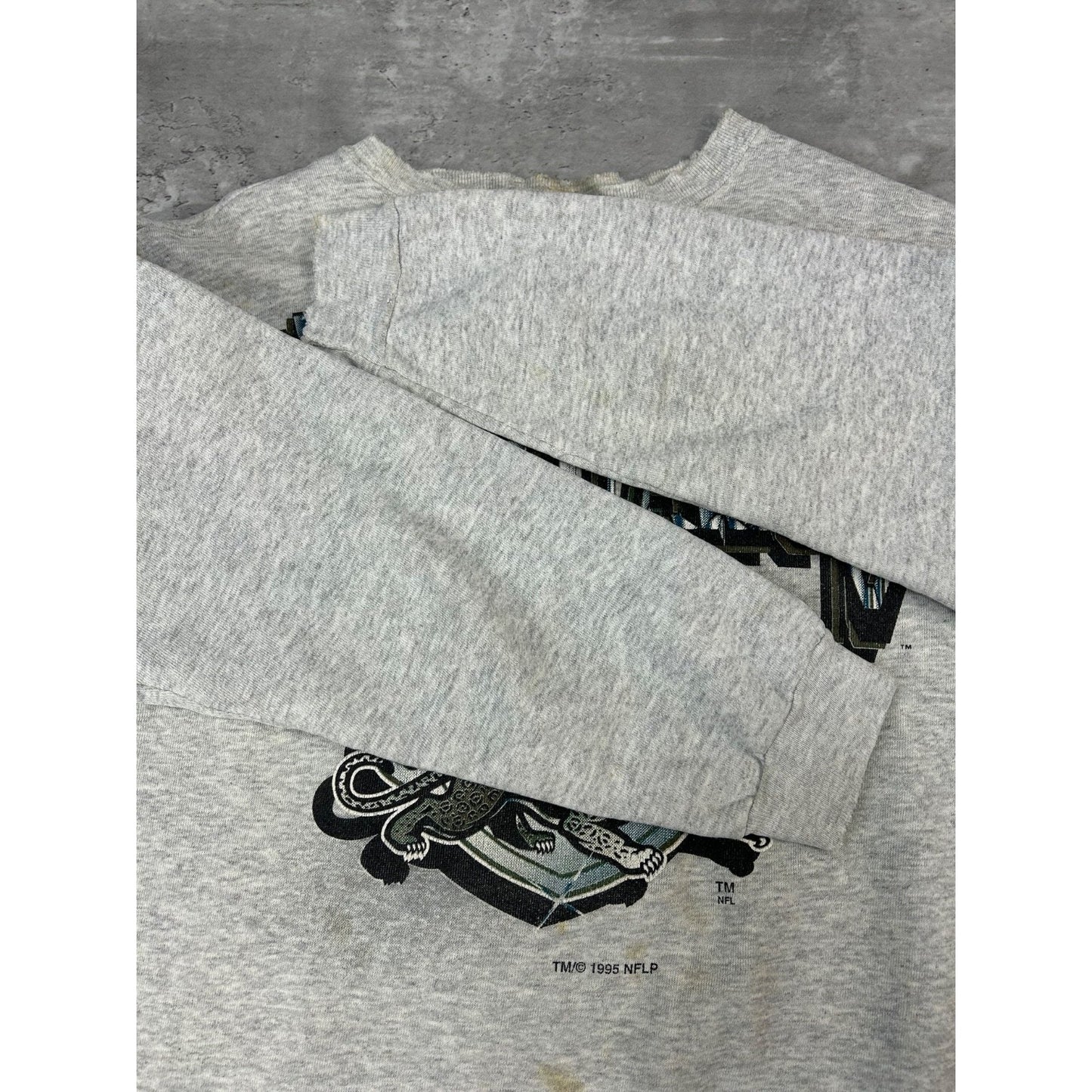 Vintage 1995 Jacksonville Jaguars NFL Graphic Spellout Logo Sweatshirt Sz Large