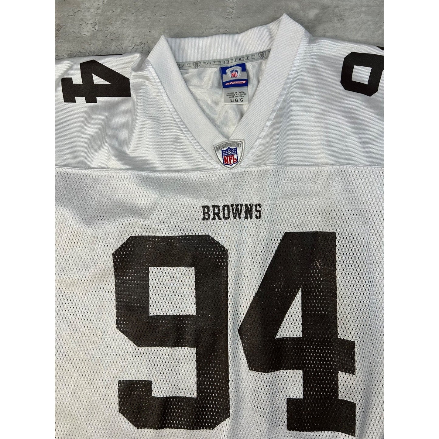 Vintage Gerald Warren #94 Cleveland Browns NFL Reebok Football Jersey Size Large