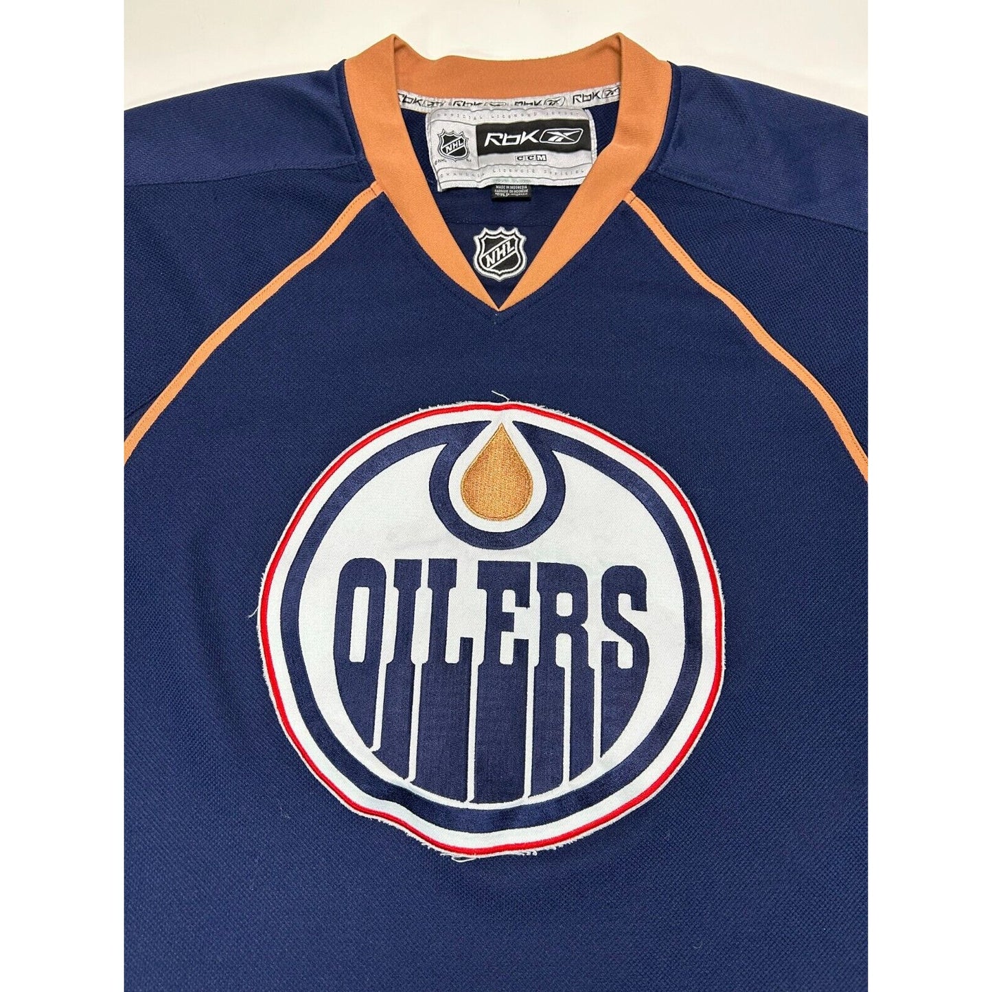 Vintage Edmonton Oilers NHL Stitched Reebok Hockey Jersey Size XL