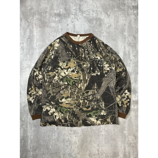 Vintage 90s Mossy Oak Break Up Tree Camo Long Sleeve T-Shirt Size XL