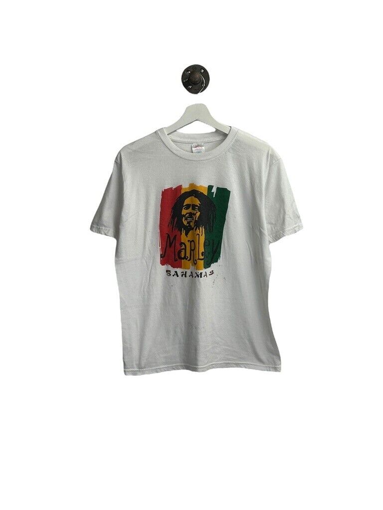 Vintage Bob Marley Bahamas Reggae Music Destination Graphic T-Shirt Size Medium