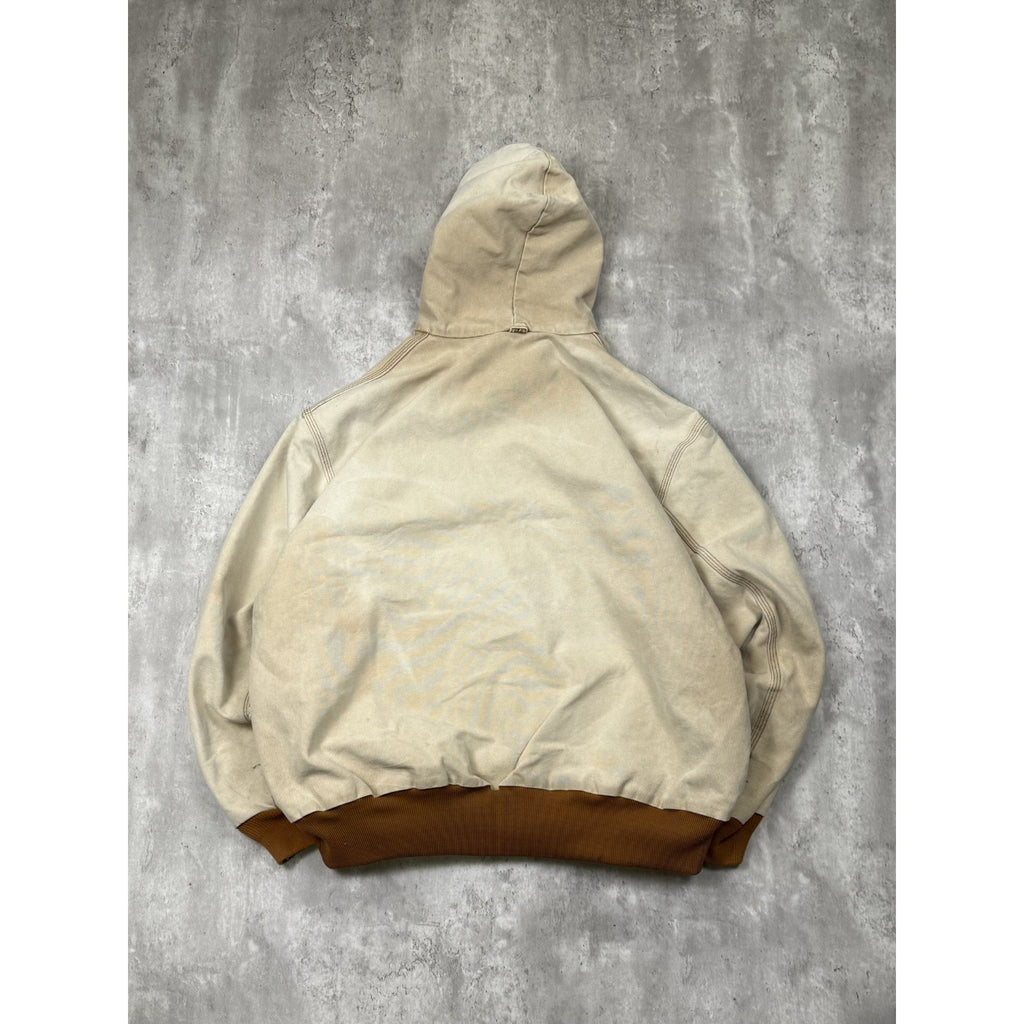 Vintage Carhartt Workwear Thermal Lined Hooded Bomber Jacket Sz 3XL J03 BRN