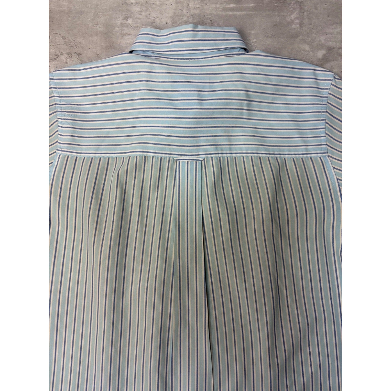 Vintage Chaps Single Pocket Striped Cropped Button Up Shirt Size Medium