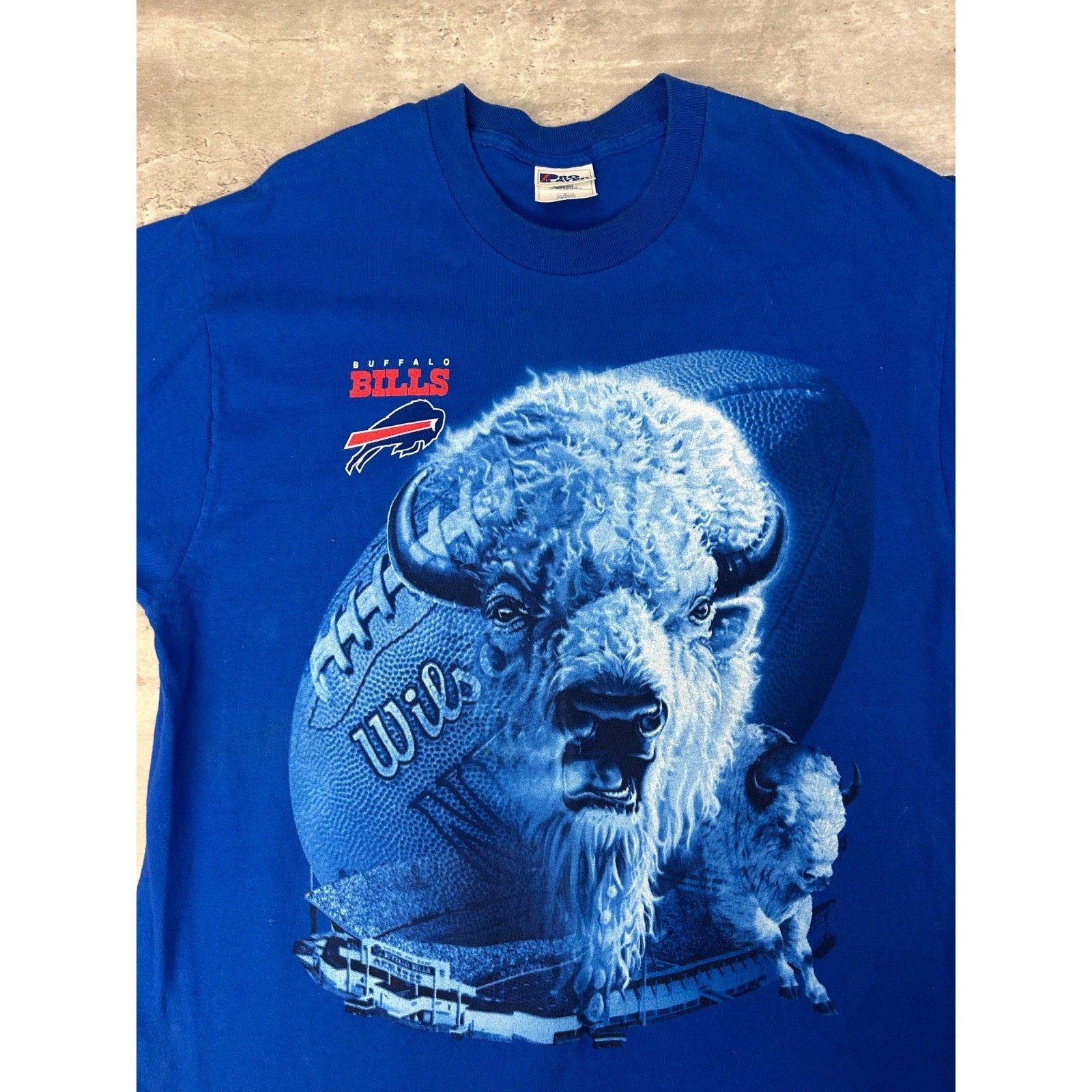 Vintage Buffalo Bills NFL Football Buffalo Graphic Tonal T-Shirt Size Large