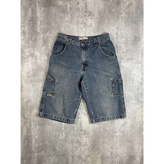 Vintage Levis Strauss Medium Wash Denim Workwear Carpenter Shorts Size 30 Blue
