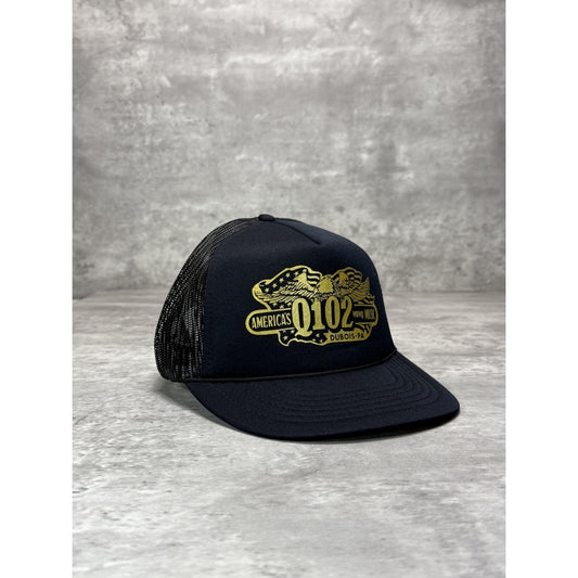 Vintage 80s/90s Q102 Americas WQMQ Music Radio Trucker Snapback Hat OSFA