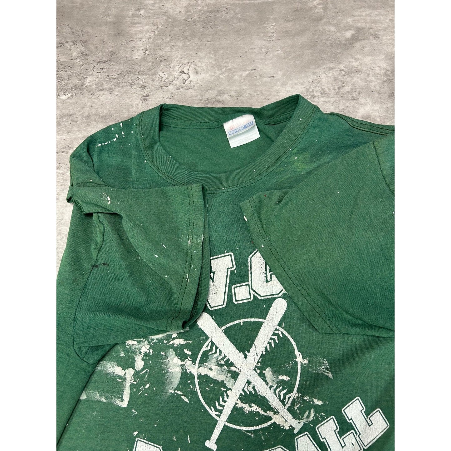 Vintage 90s M.V.C.C Baseball Collegiate Graphic Spellout T-Shirt Size Large