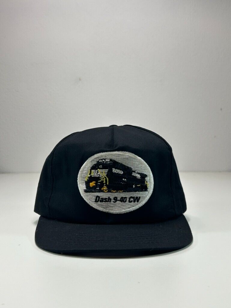 Vintage 80s/90s Dash 9-40 CW Train Embroidered Snapback Hat OSFA