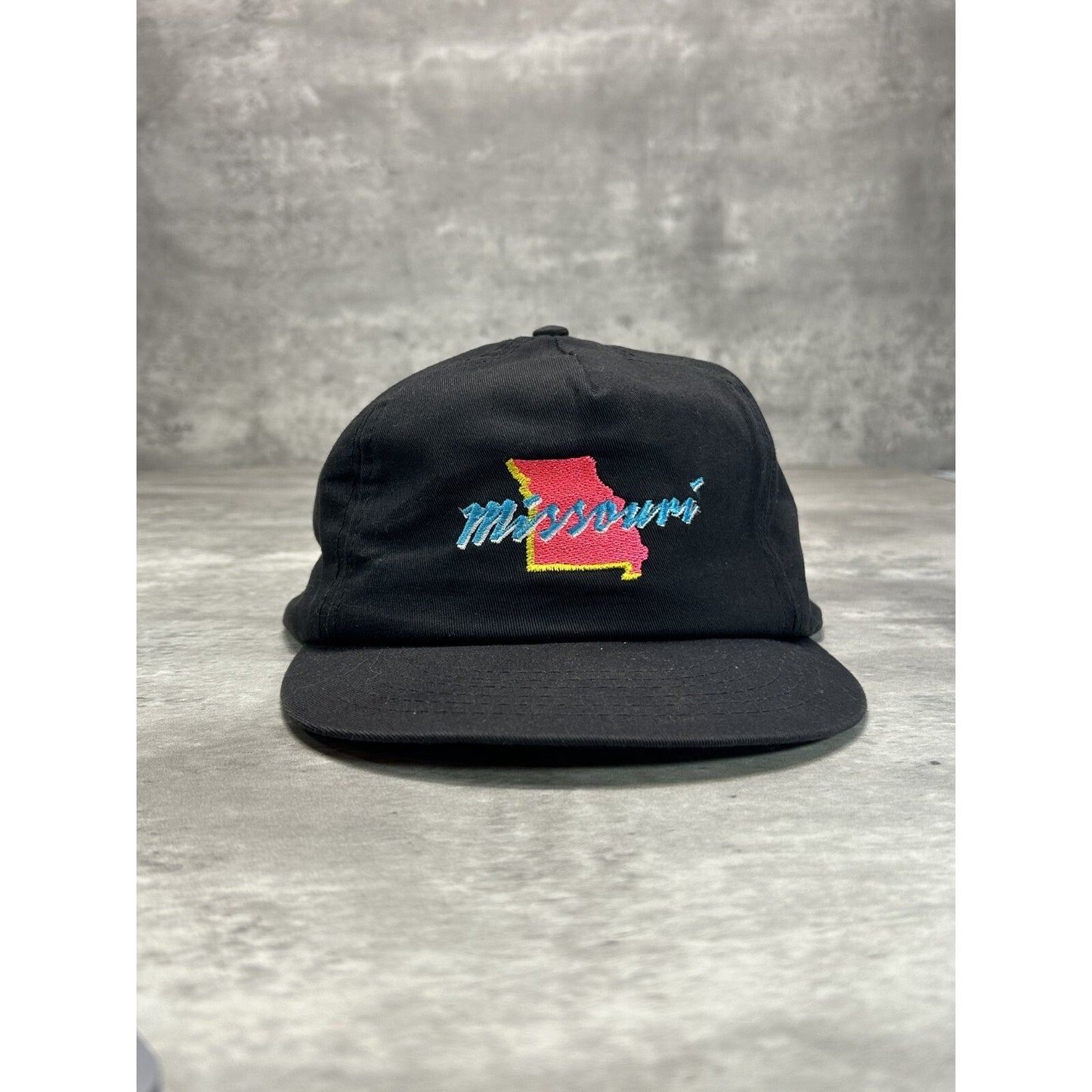 Vintage Missouri Embroidered Spellout Destination Snapback Hat OSFA