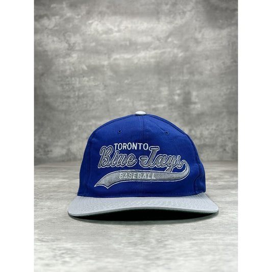 Vintage 90s Toronto Blue Jays MLB Starter Tailsweep Script Snapback Hat OSFA