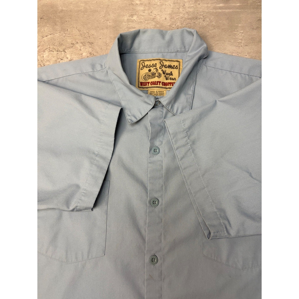 Vintage West Coast Choppers Jesse James Cropped Button Up Shirt Size XL
