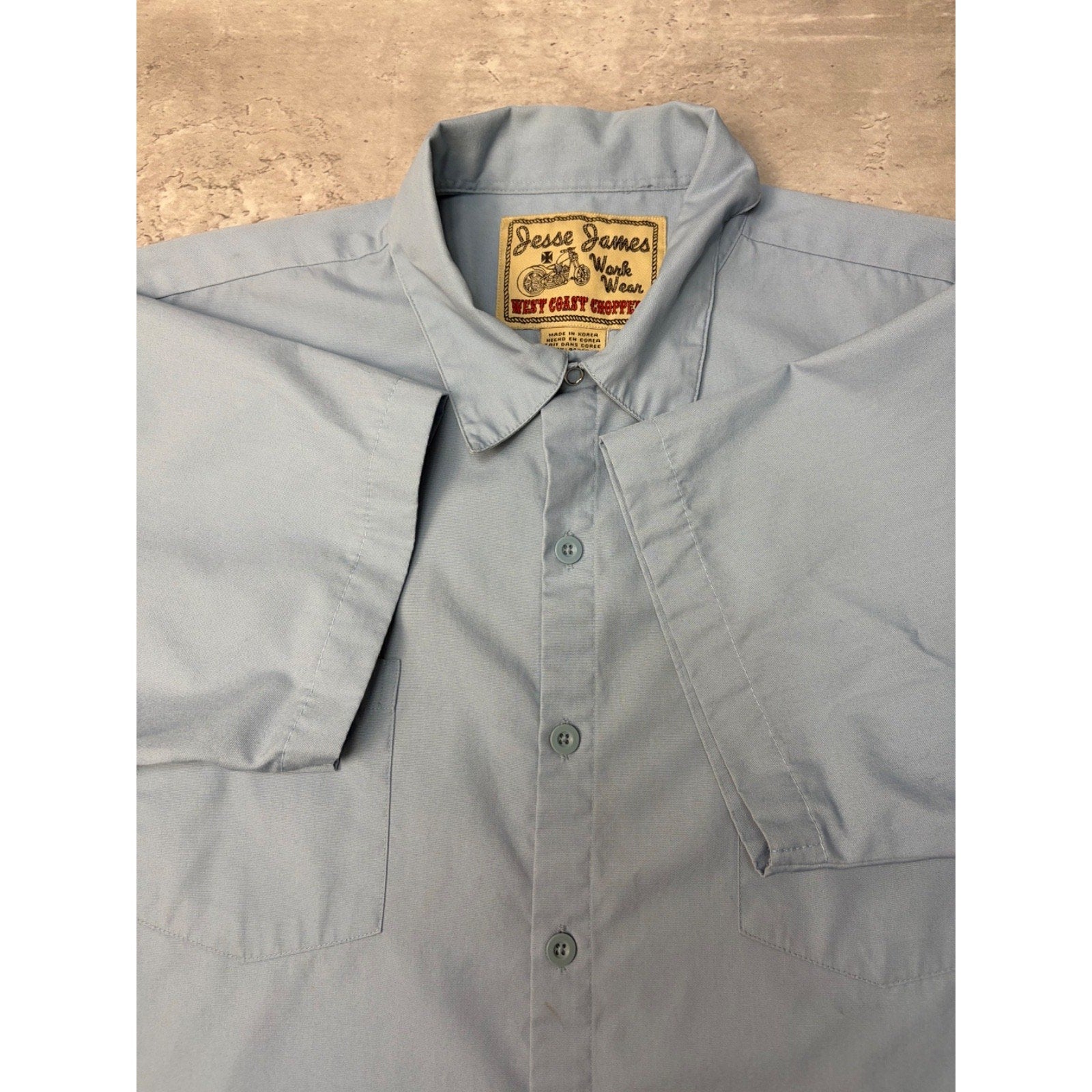 Vintage West Coast Choppers Jesse James Cropped Button Up Shirt Size XL