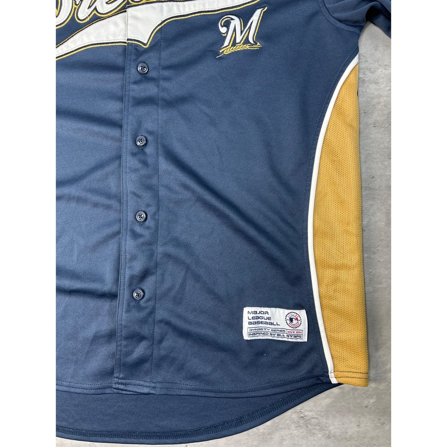 Vintage Milwaukee Brewers MLB Stitched Baseball Jersey Size Large