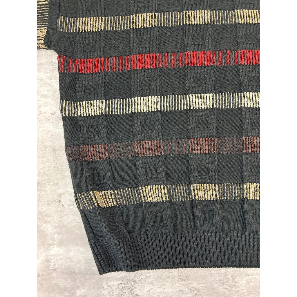 Vintage 90s Protege Abstract Striped Pullover Knit Sweater Size Large