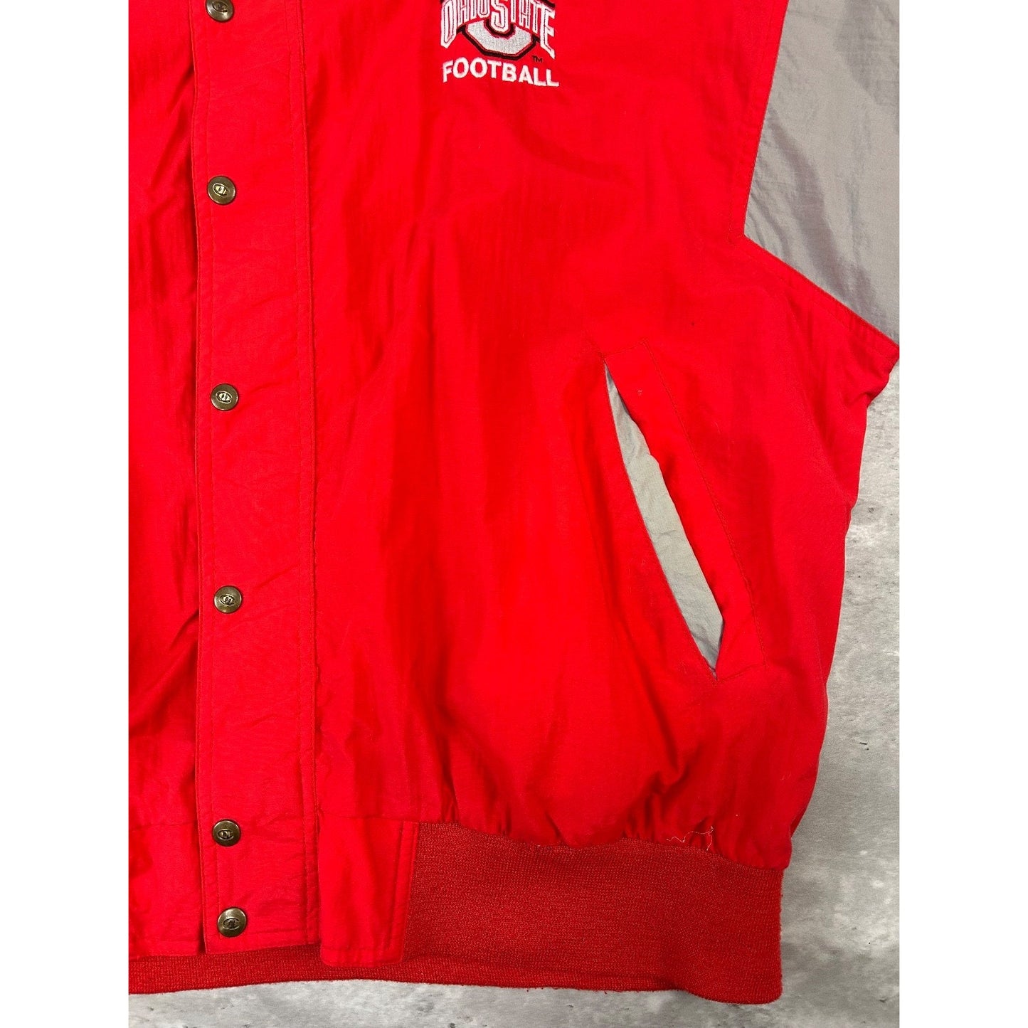 Vintage 90s Ohio State Buckeyes NCAA Embroidered Bomber Jacket Size XL