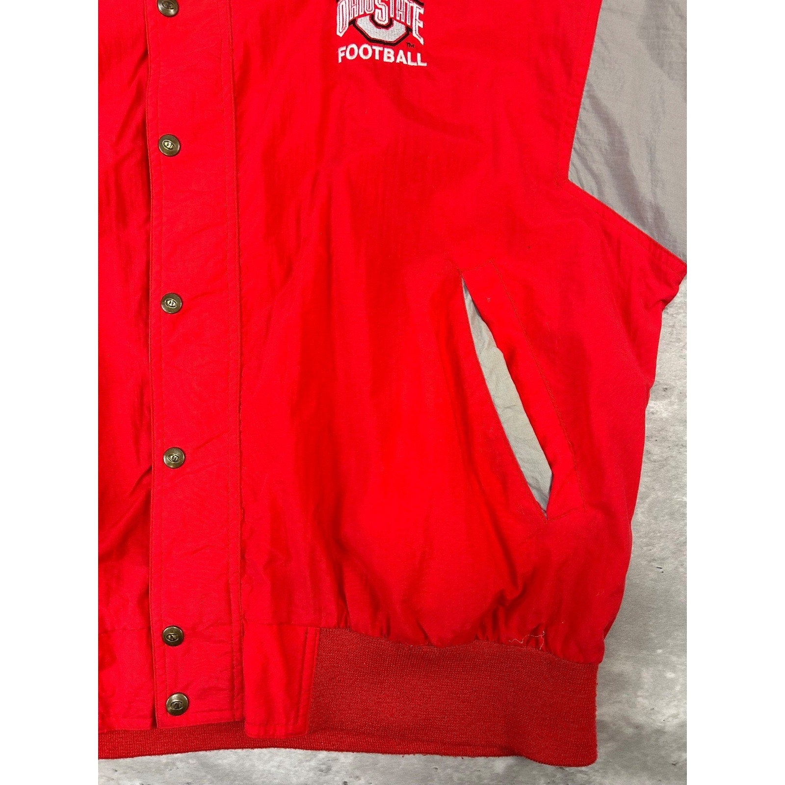 Vintage 90s Ohio State Buckeyes NCAA Embroidered Bomber Jacket Size XL