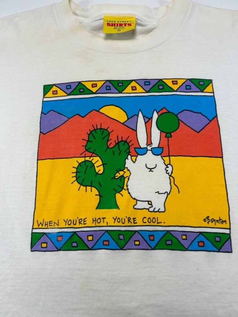 Vintage 90s When You're Hot, You're Cool Slogan Art Graphic T-Shirt Size XL