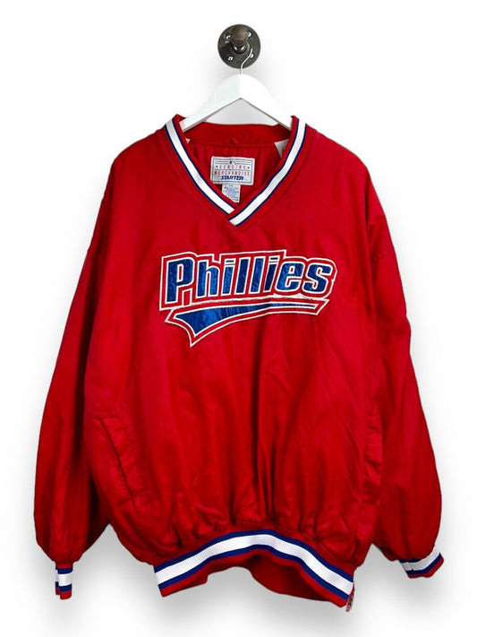 Vintage 90s Philadelphia Phillies MLB Starter Pull Over Windbreaker Jacket 2XL