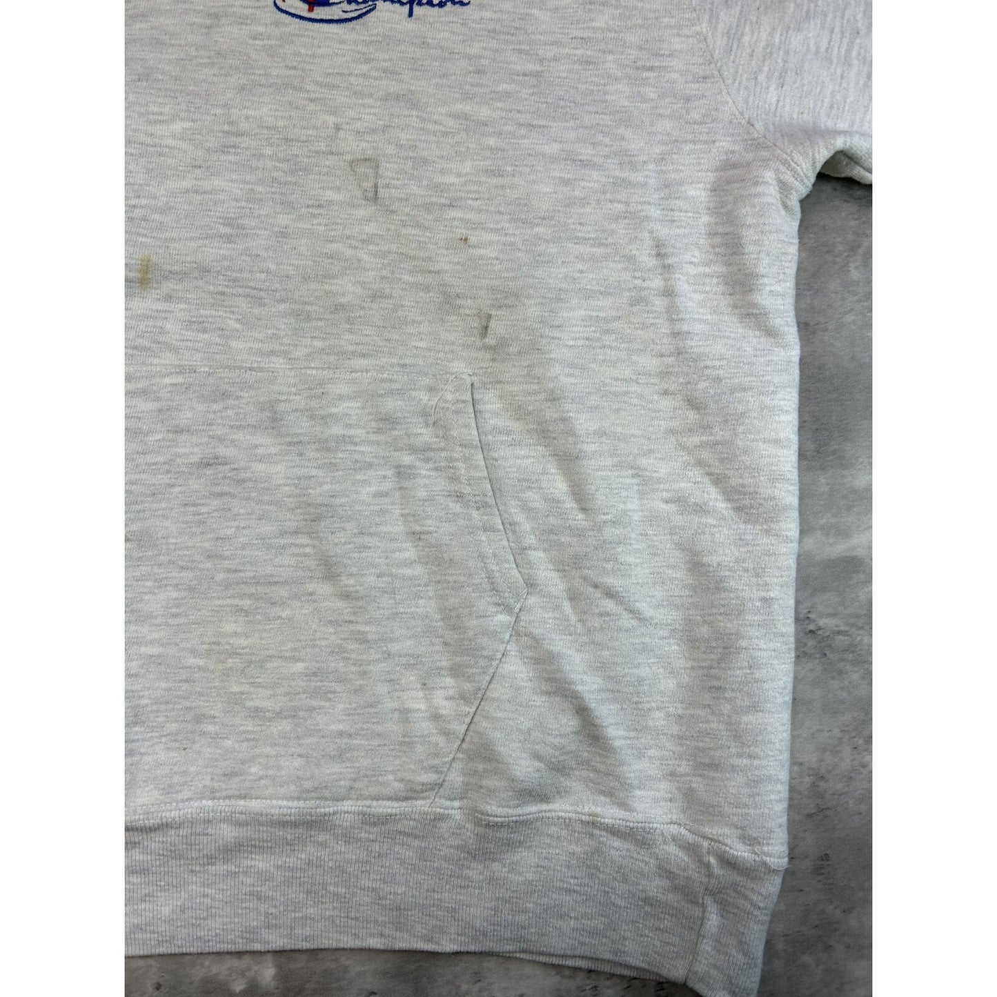 Vintage 90s Champion Embroidered Spellout Logo Hooded Sweatshirt Size XXL