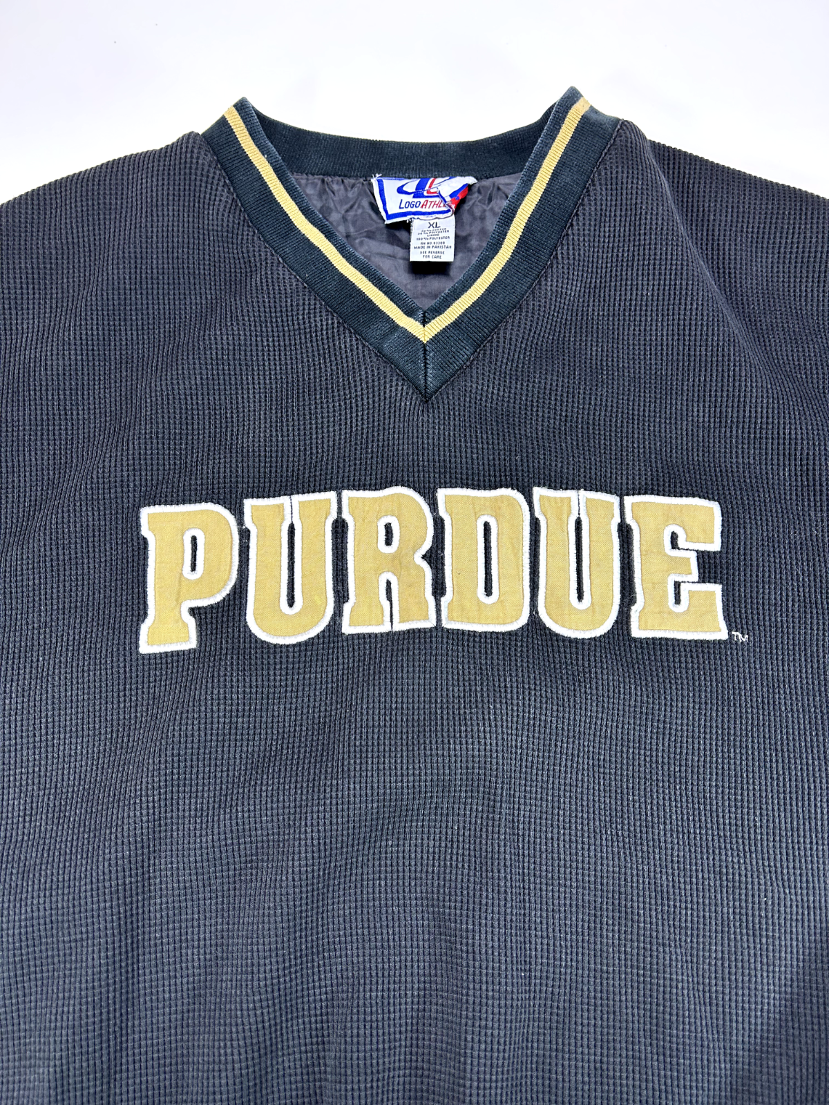 Vintage Purdue Boilermakers NCAA Collegiate Spellout Sweatshirt Size XL Black