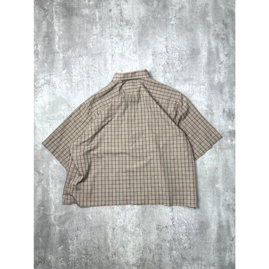 Vintage Brittany Bay Plaid Reworked Cropped Button Up Shirt Size XL