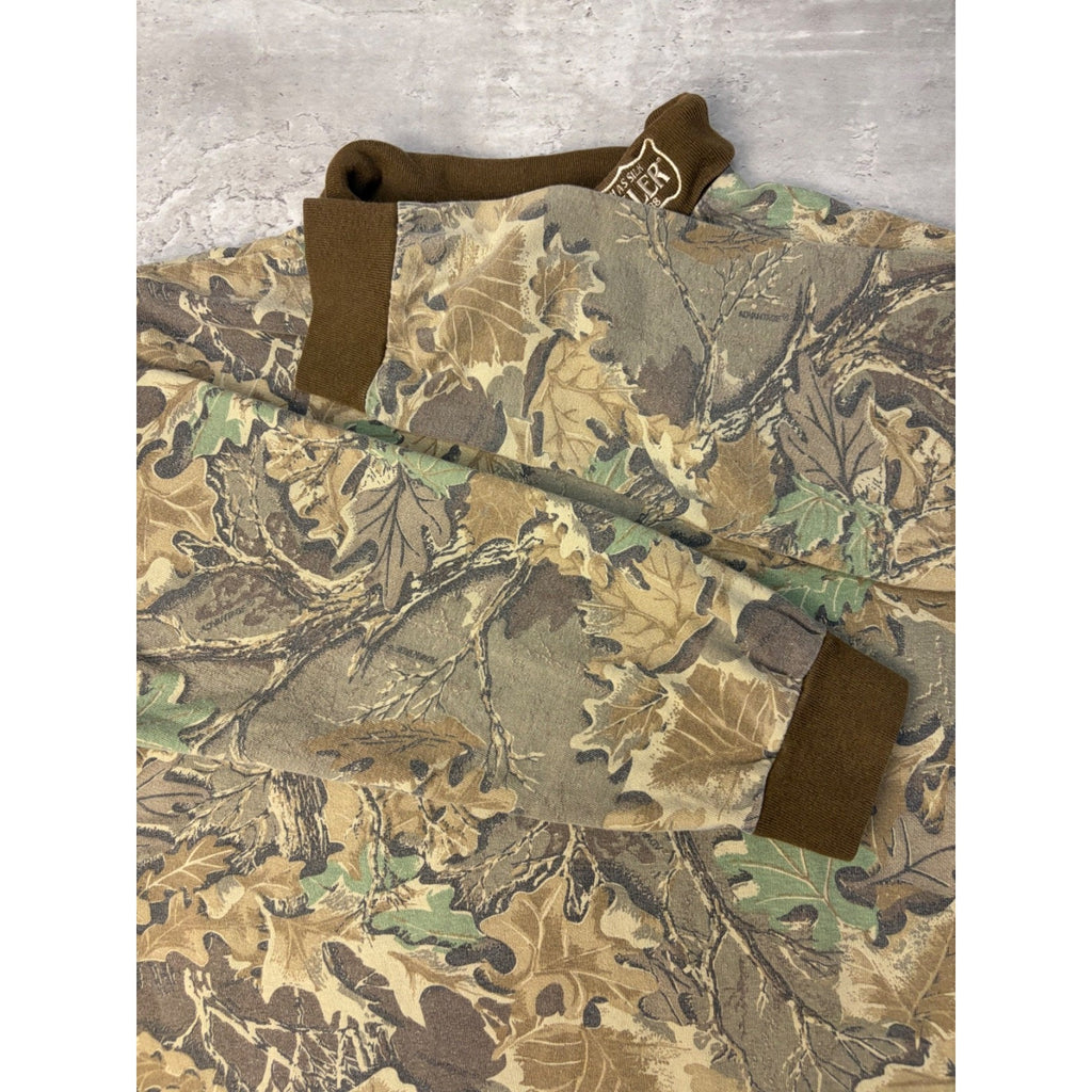 Vintage 90s Kessler Advantage Tree Camo Turtle Neck Long Sleeve T-Shirt Size 2XL