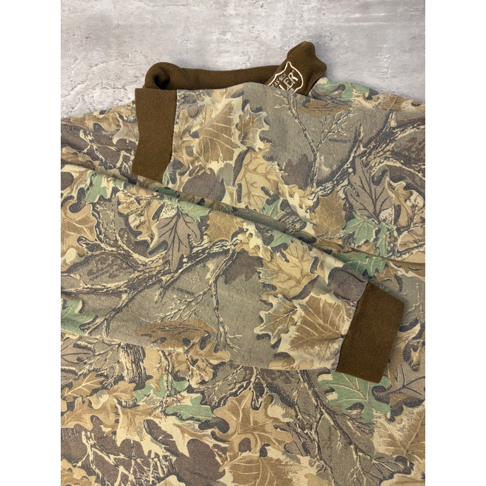 Vintage 90s Kessler Advantage Tree Camo Turtle Neck Long Sleeve T-Shirt Size 2XL