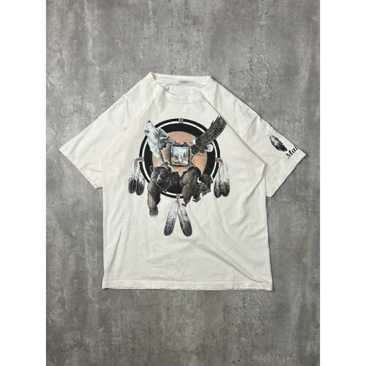 Vintage 90s Maine Dreamcatcher Animal Nature Graphic T-Shirt Size XL