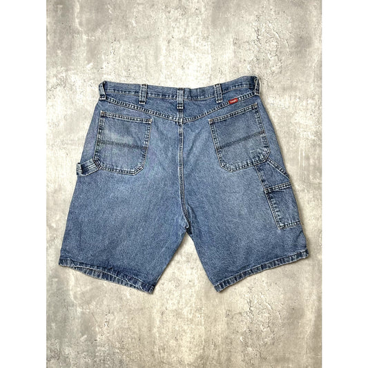 Vintage Wrangler Medium Wash Denim Workwear Carpenter Shorts Size 40