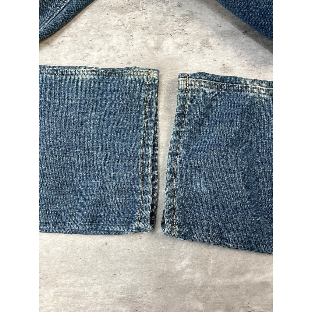 Carhartt Relaxed Fit Fleece Lined Dark Wash Workwear Denim Pants Size 37 Blue