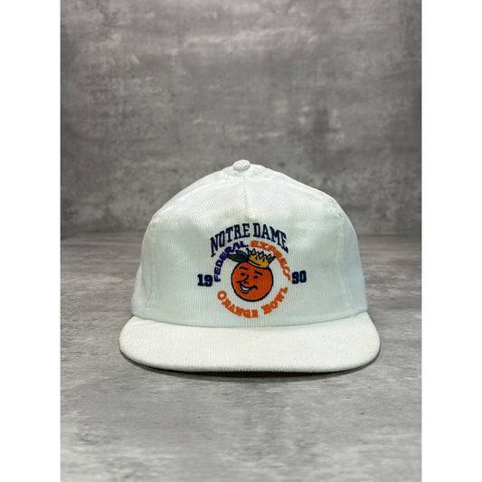 Vintage 1990 Notre Dame Fighting Irish NCAA Orange Bowl Snapback Hat OSFA
