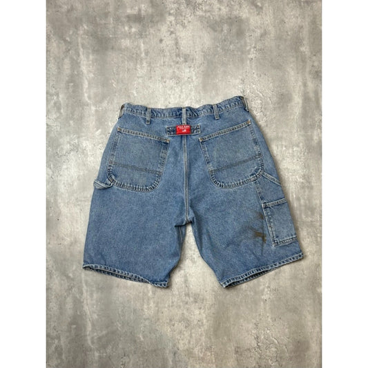 Vintage Polo Jeans Company Light Wash Denim Carpenter Shorts Size 35 Blue