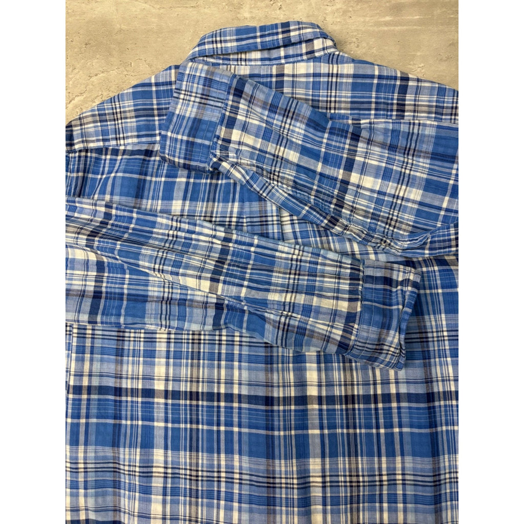 Vintage Polo Ralph Lauren Embroidered Pony Cropped Button Up Shirt Size Large