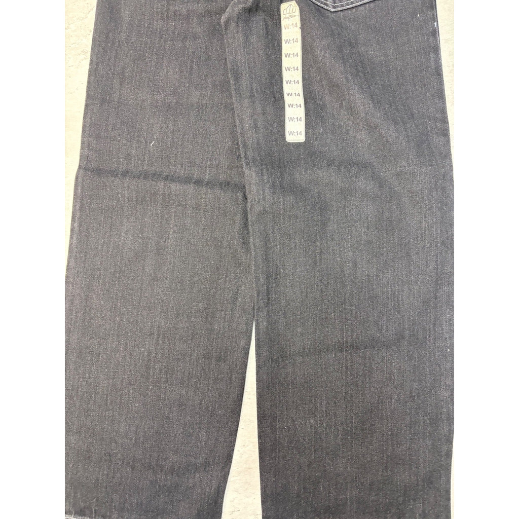 Vintage Y2K Womens Johnny Blaze Embroidered Script Black Wash Denim Pants